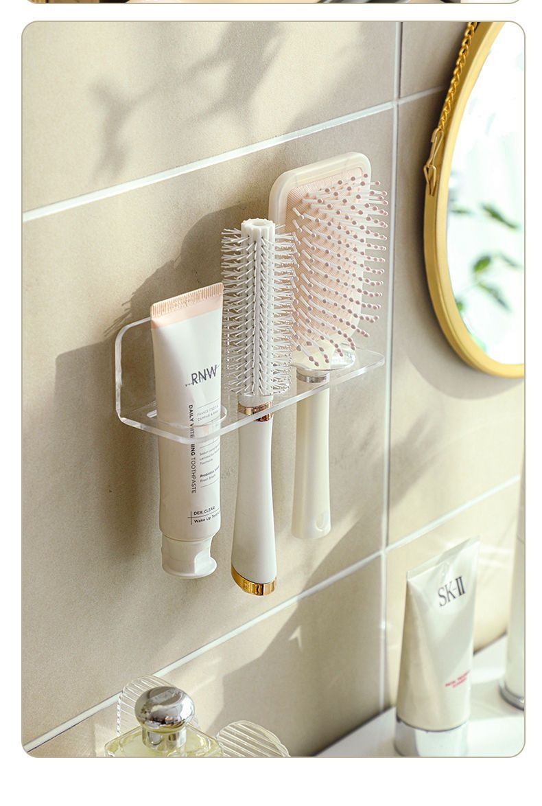 Title 12, Bathroom Comb Stand Wall-mounted Punch-free Goo...