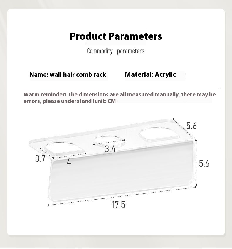 Title 9, Bathroom Comb Stand Wall-mounted Punch-free Goo...