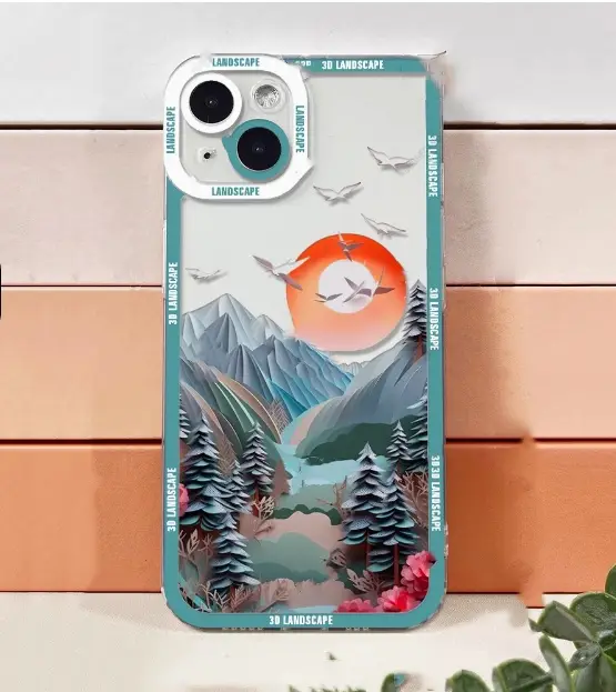 3D Visual Landscape Silicone Anti Drop Phone Case