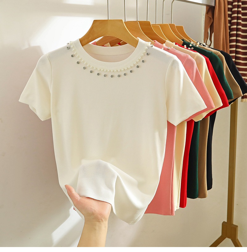 Title 7, White Shoulder Short-sleeved T-shirt Heavy Indu...