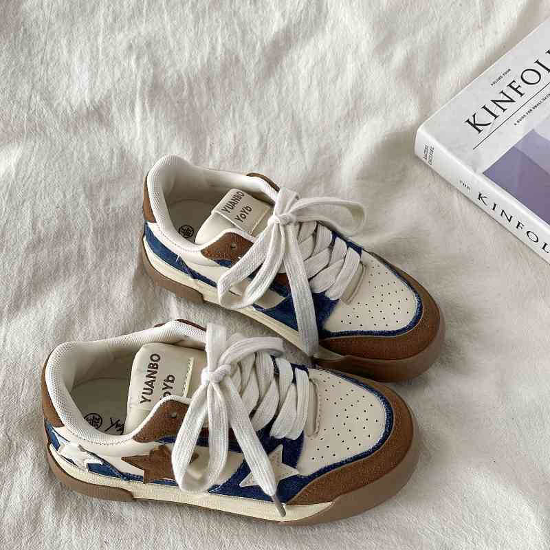 Title 3, Retro Platform Star Pattern Sneakers Women