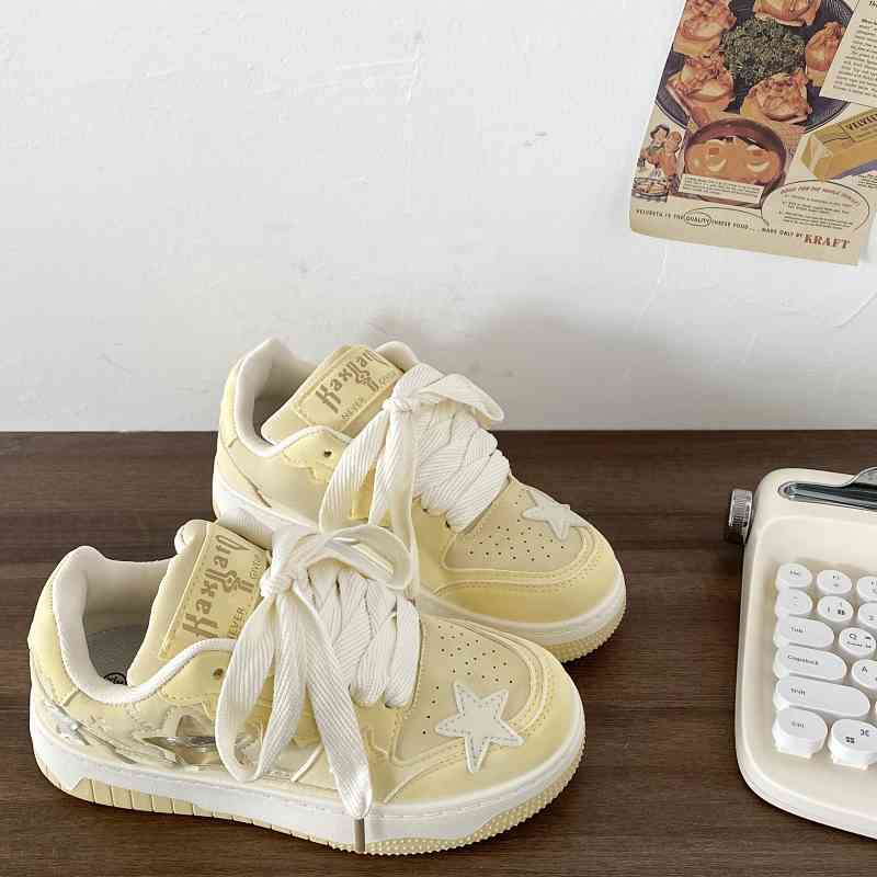 Title 4, Womens Thick Bottom Star Pattern Sneakers, Ret...