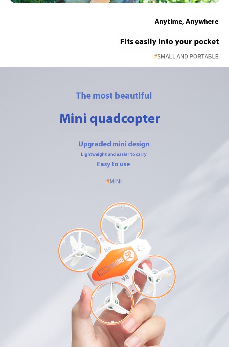 Title 8, Mini Remote Control Four-axis UAV Children Remo...