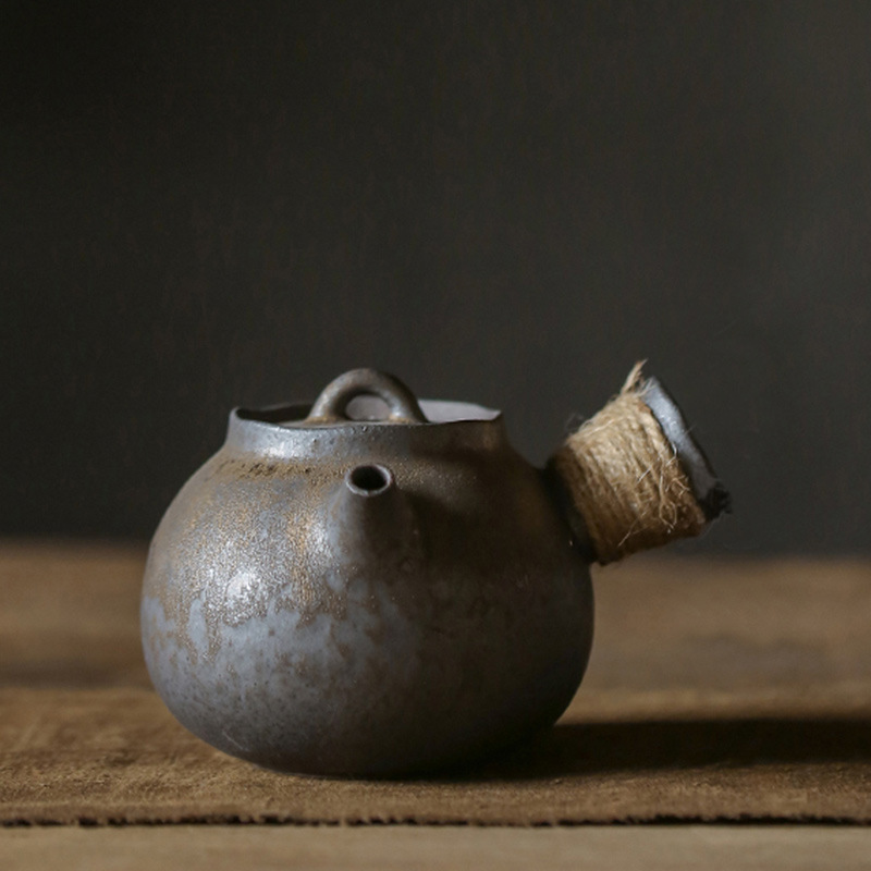 Title 6, Retro Stoneware Kung Fu Tea Teaware Side Handle...