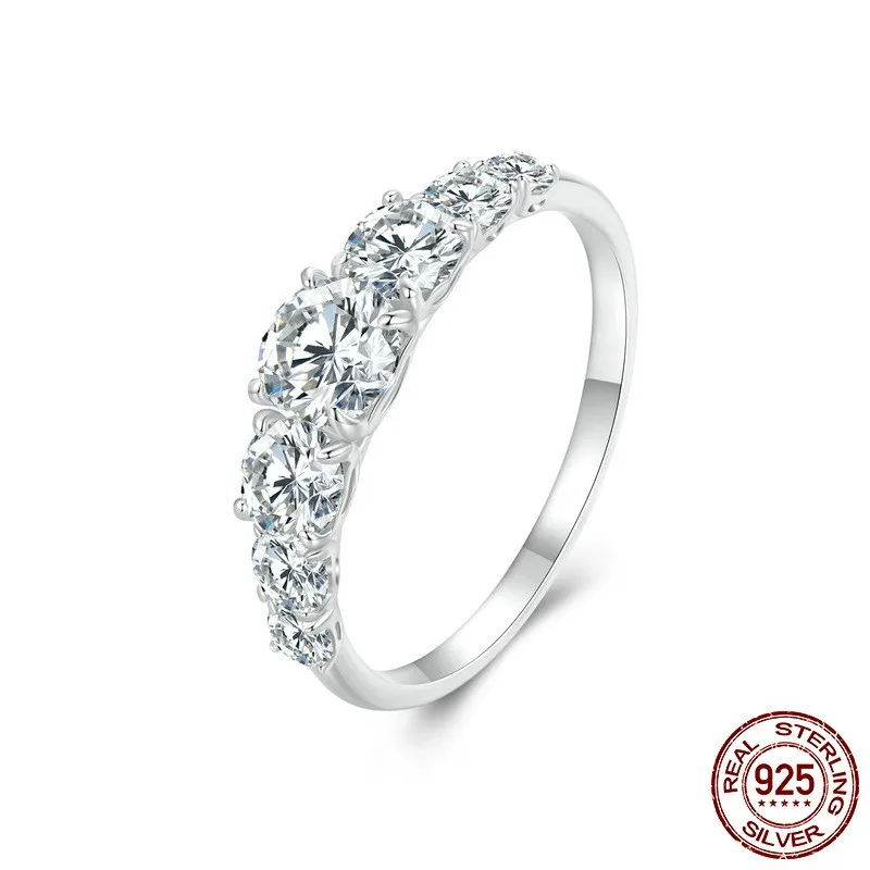 50 Points Moissanite Ring Proposal - Silver