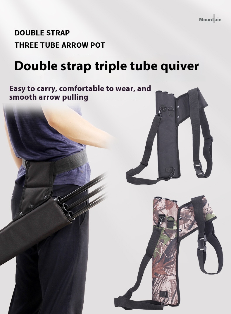 Title 3, Double Strap Arrow Pot Three Tube Quiver Waist ...