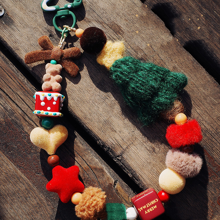 Title 2, Handmade Wool Felt Santa Tree Mobile Phone Chai...