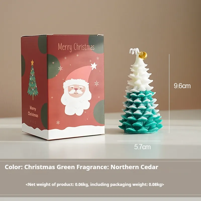 Christmas Candle Handmade Fragrance Hand Gift Aromatherapy Candle Ornaments - Northern Cedar Green