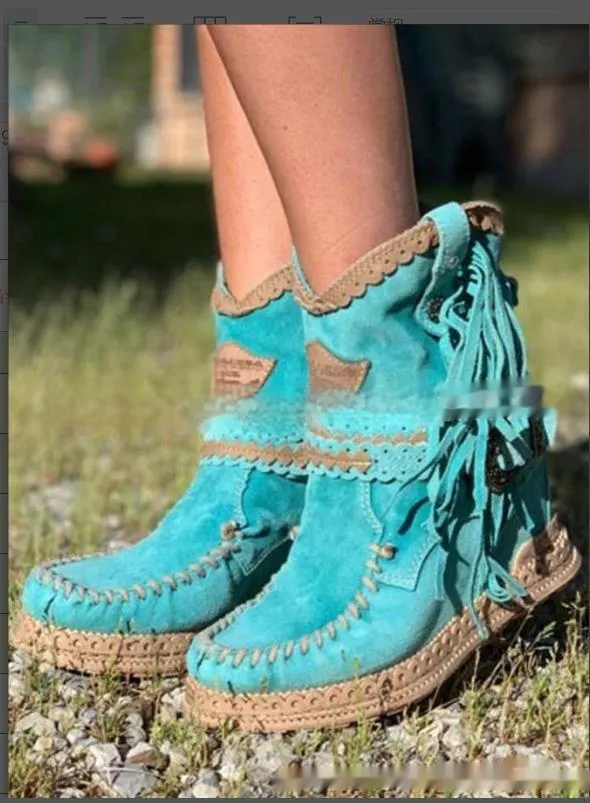 New Fashion Casual Booties Women's Boots Blue - Shop at LoveMi