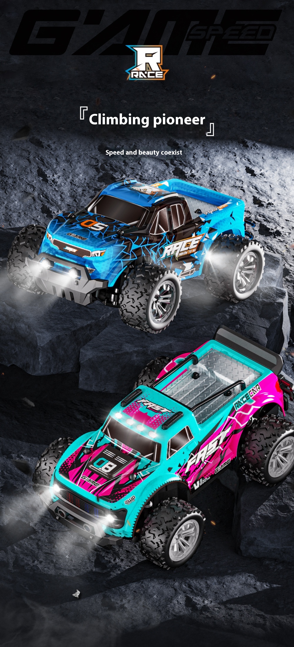 Title 7, Hoge snelheid terreinwagen RC Big Foot Climbing...