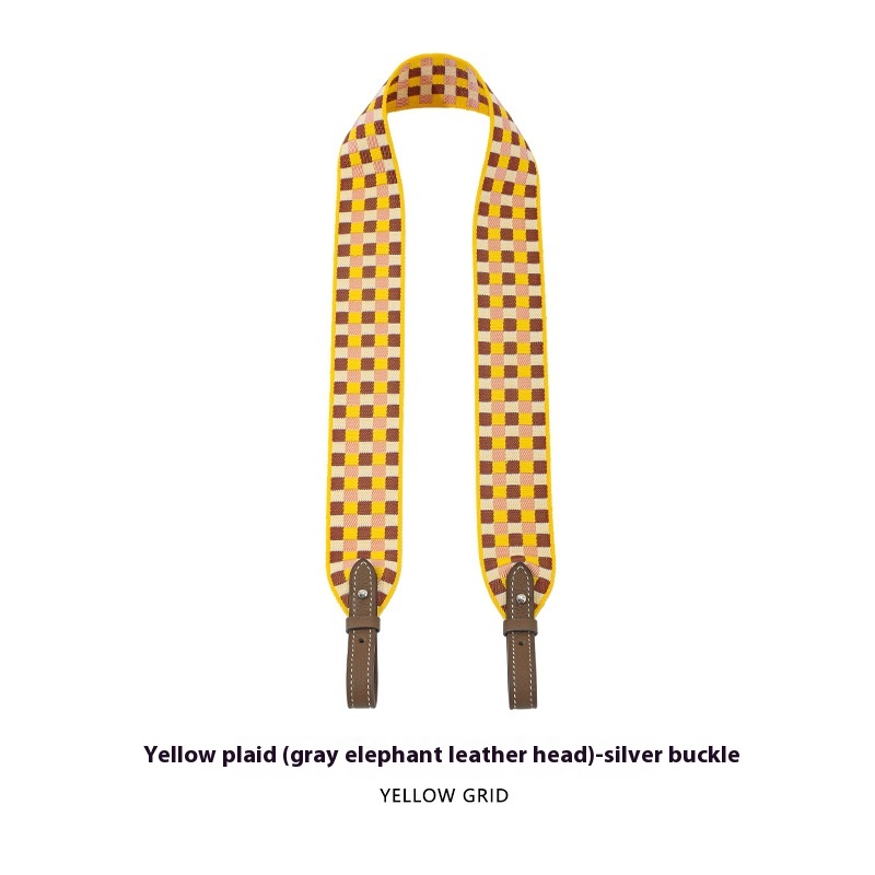 Yellow Plaid Silver Nail
