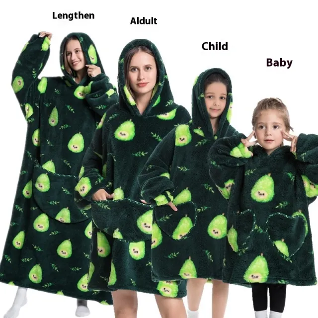 Sweater Hooded Thickened Plus sized Men's And Women's Homewear Pear Man Baby - Shop at LoveMi
