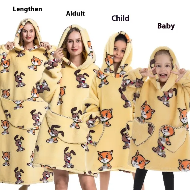 Sweater Hooded Thickened Plus sized Men's And Women's Homewear Tom Dogs And Cats - Shop at LoveMi