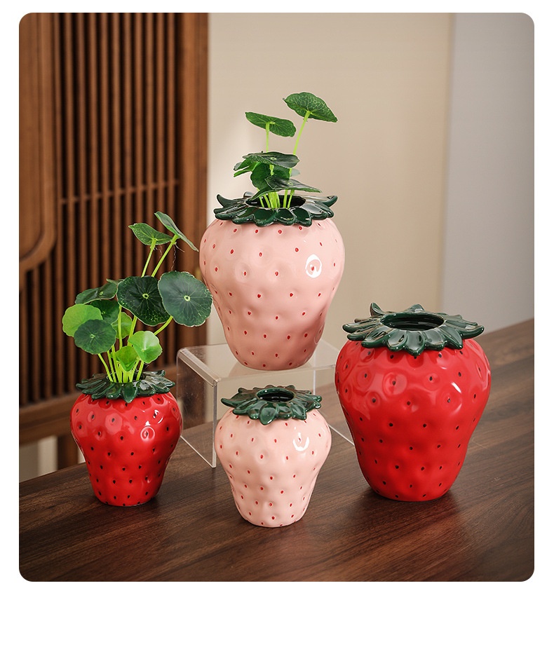 Title 3, Strawberry Ceramic Vase Home Decoration Ornaments