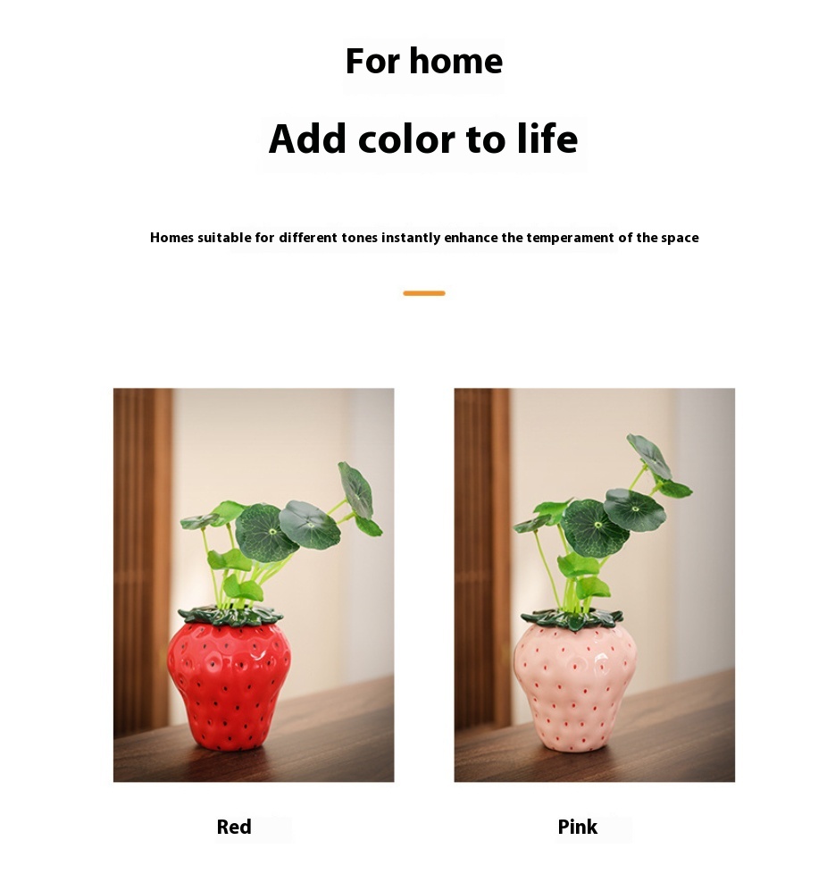 Title 6, Strawberry Ceramic Vase Home Decoration Ornaments