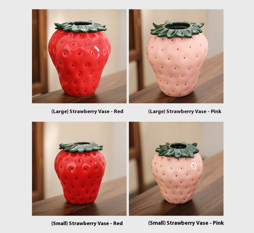 Title 7, Strawberry Ceramic Vase Home Decoration Ornamen...