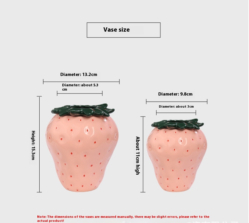 Title 8, Strawberry Ceramic Vase Home Decoration Ornamen...