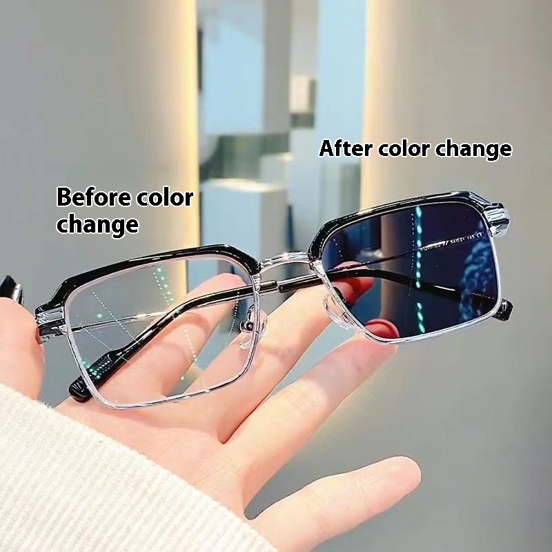 Photosensitive Color Changing Glasses HD Men’s Anti-blue Light Reading Glasses