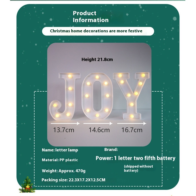 Title 16, Merry Christmas Letter Light JOY Decorative Let...