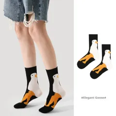 Niche Vintage Court Style Thin Middle-long Stockings - R8787 Elegant Big Goose - View 1