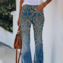 Trend Irregular Wide-leg Pants Abstract Printing Loose Casual Wide-leg - Ysg2301116 - View 1