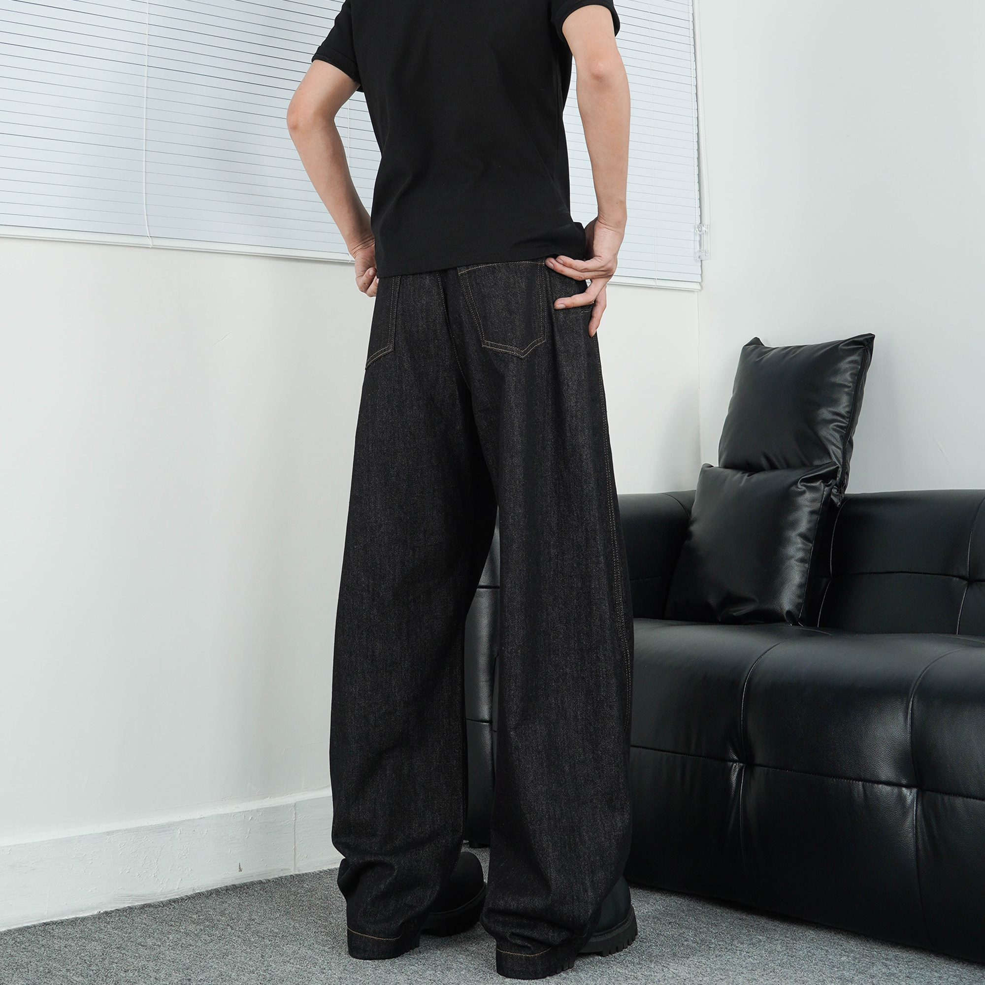 Title 6, Black Wide-leg Jeans Men