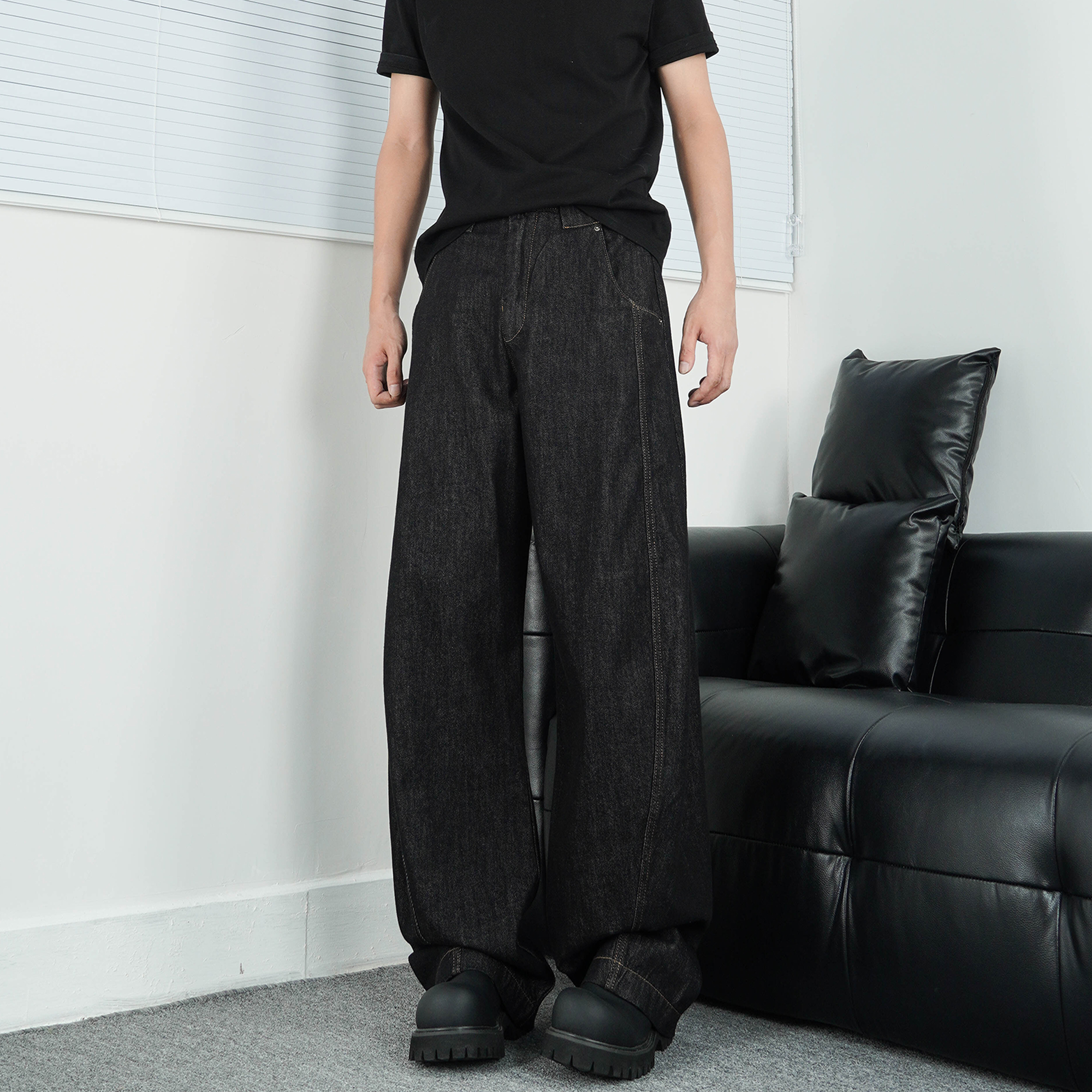 Title 3, Black Wide-leg Jeans Men