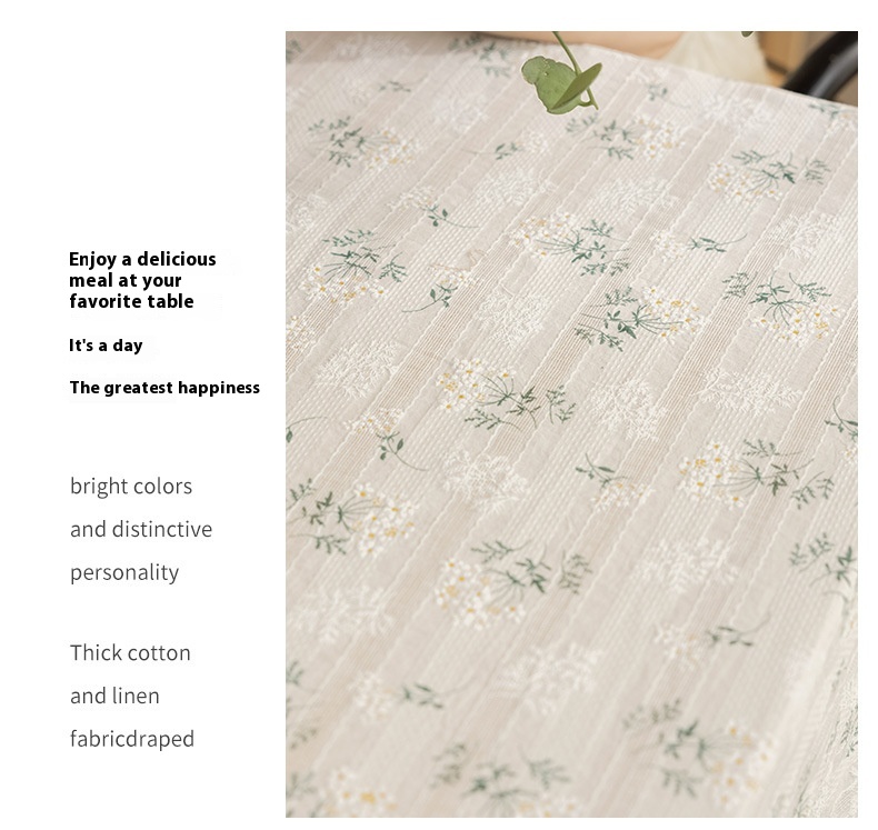 Title 4, Floral Tablecloth Pastoral Cotton Linen Fabric ...