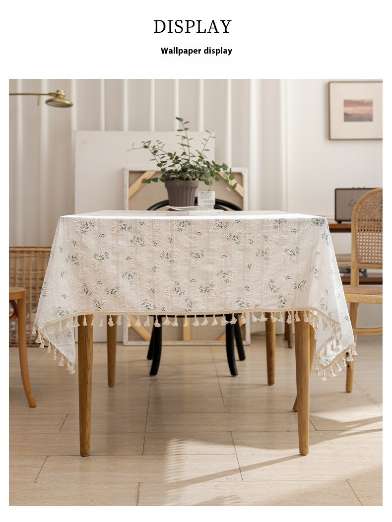 Title 3, Floral Tablecloth Pastoral Cotton Linen Fabric ...