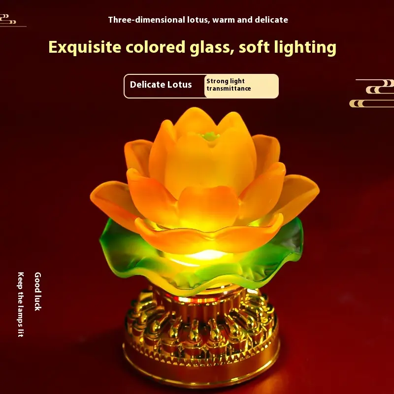 Lotus Lamp Buddha Front Household