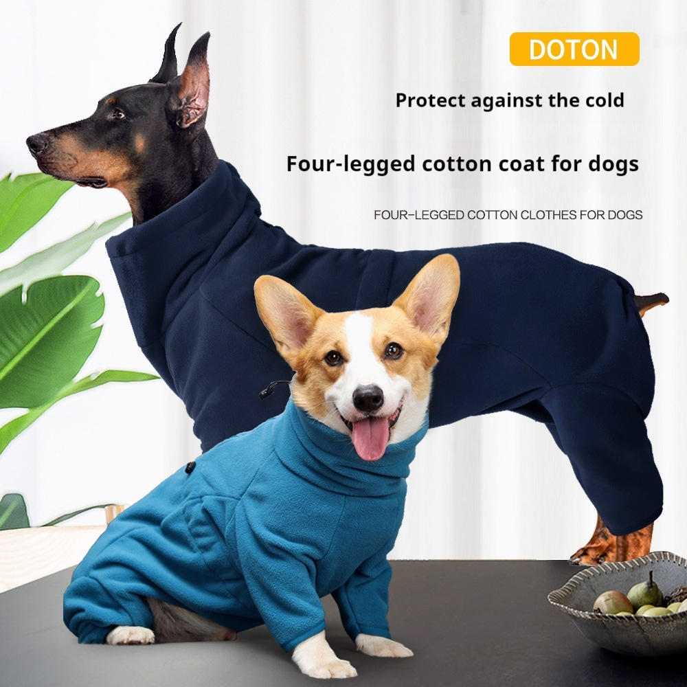 Polar Fleece Dog Cotton-padded Clothes Four-legged Windproof Warm Large Dog Clothes