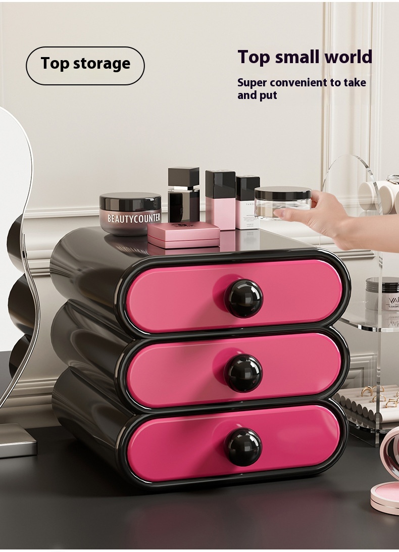 Title 2, Cosmetics Household Dressing Table Storage Cabinet