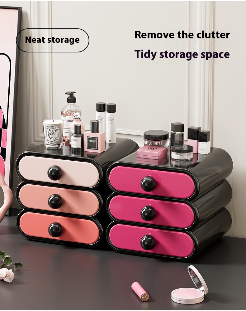 Title 3, Cosmetics Household Dressing Table Storage Cabinet