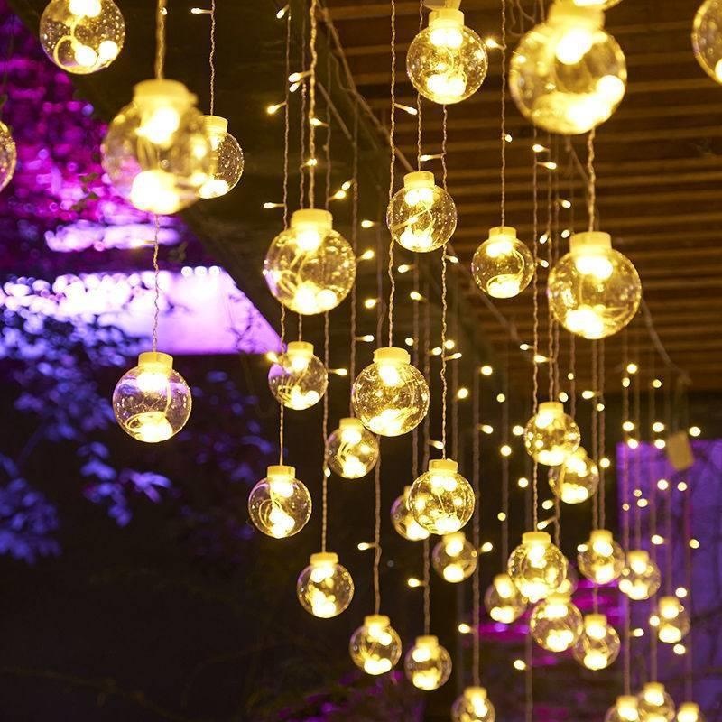 Title 5, Led Wish Orbs Lighting Chain Star Moon Curtain ...