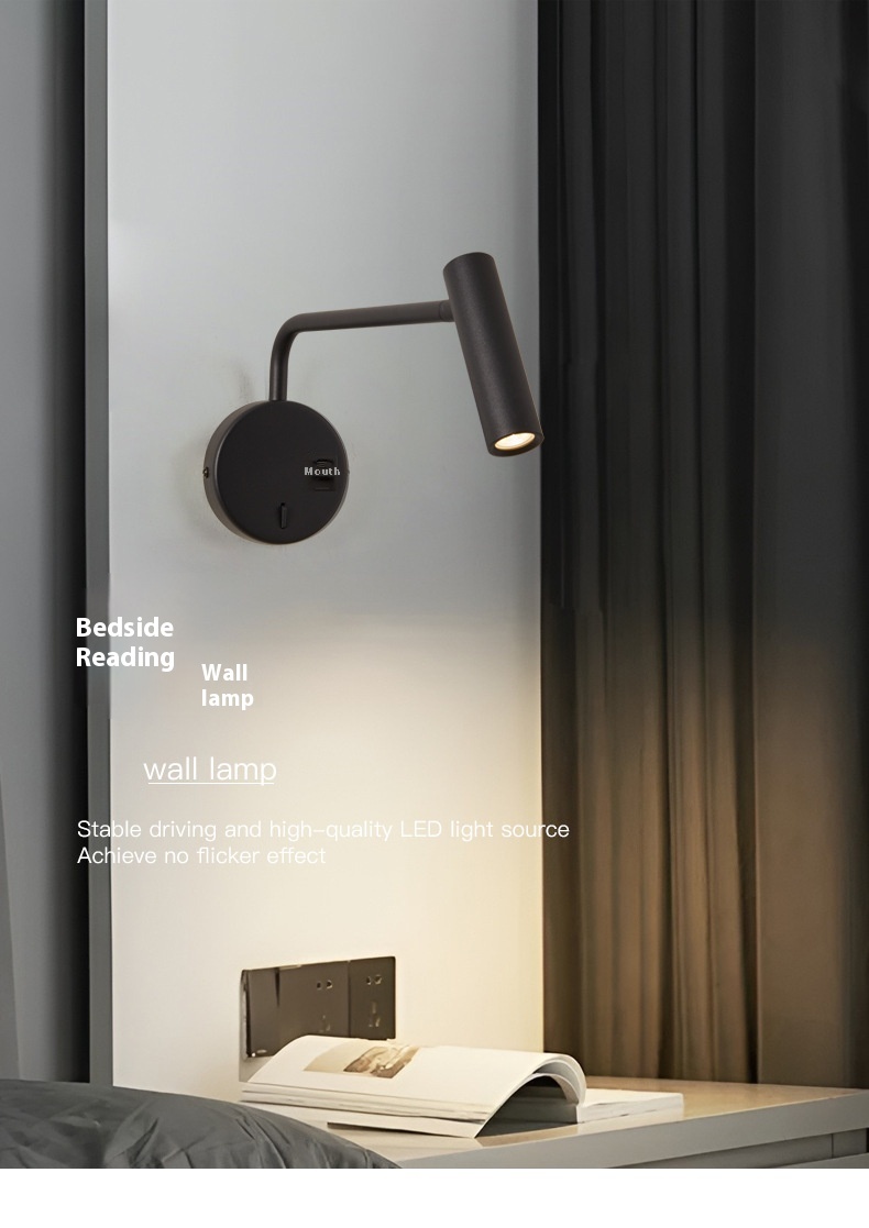 Title 1, Rocker Reading Wall Lamp Bedside Minimalist Cre...