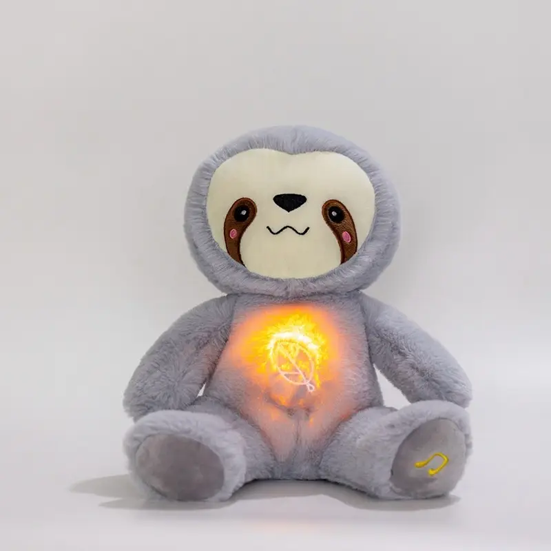 Cute Artificial Breathing Sloth Doll Plush Toys Doll Luminous Koala