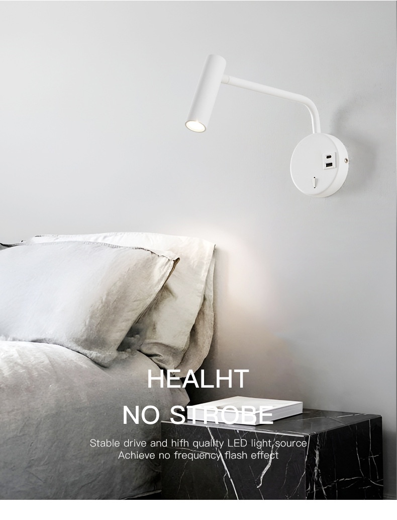 Title 8, Rocker Reading Wall Lamp Bedside Minimalist Cre...