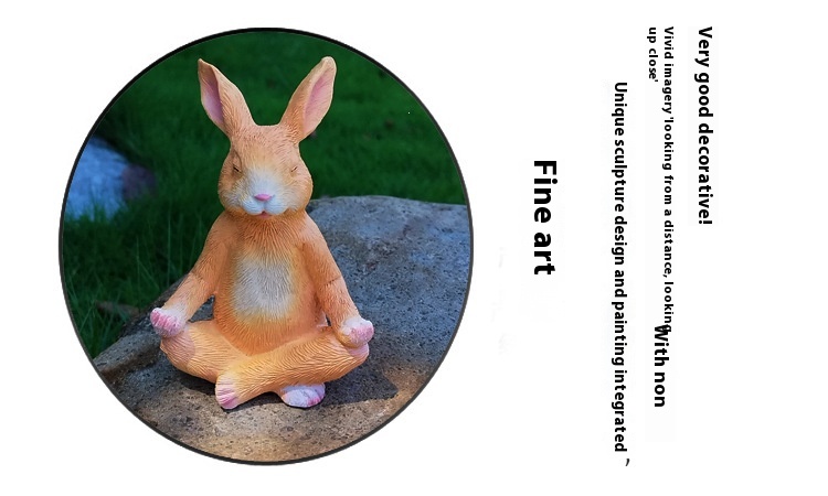 Title 7, Creative Meditation Bunny Garden Courtyard Deco...