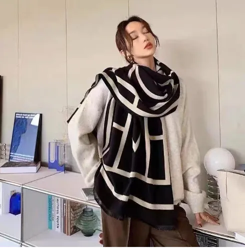 Casual Polka Dot Artificial Cashmere Warm Printing Long Scarf Shawl - Cotton Om Style