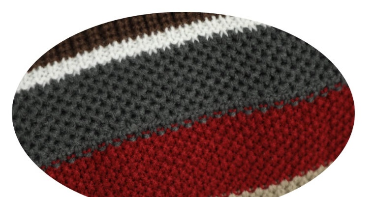 Title 1, Thick Thread Knitted Striped Contrast Color Foo...