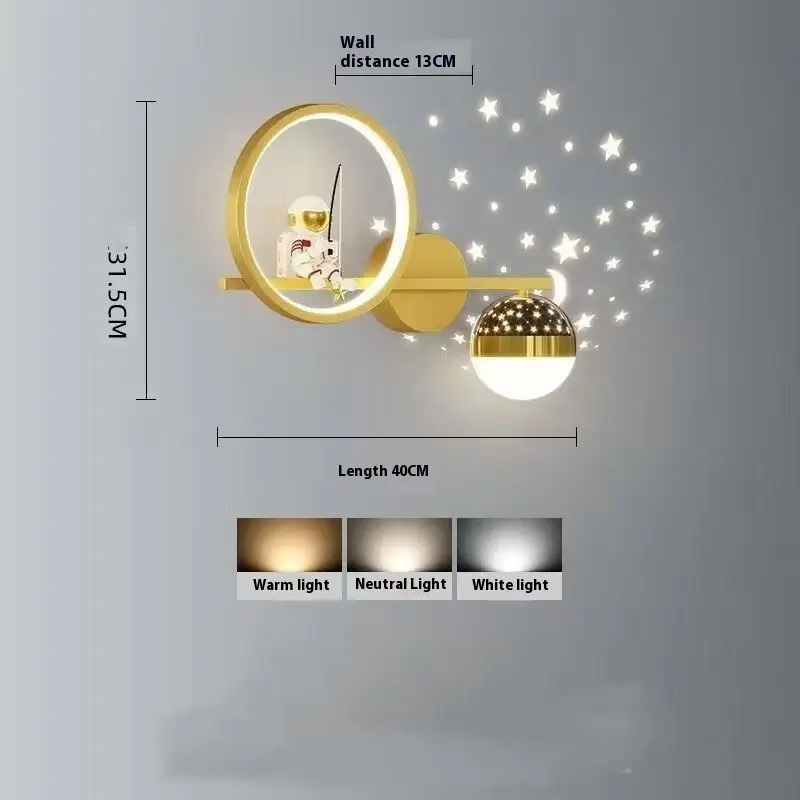 Astronaut Children's Room Wall Lamp Creative LED Background Wall Lamp