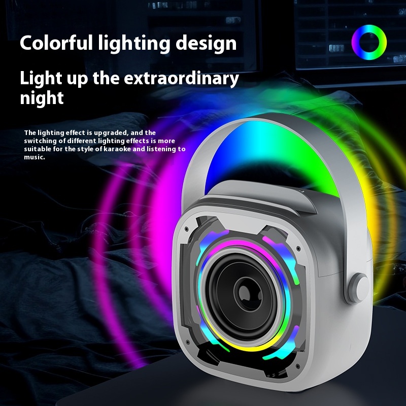 Portable Wireless Bluetooth Speaker With Microphone Integrated Karaoke Speaker - Image 8