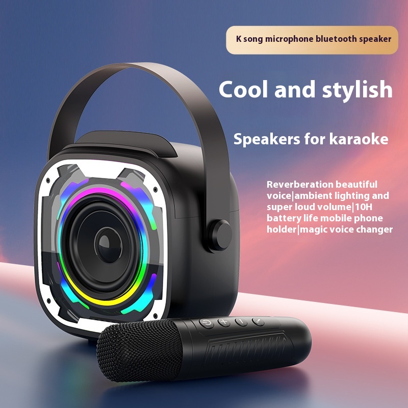 Portable Wireless Bluetooth Speaker With Microphone Integrated Karaoke Speaker - Image 4