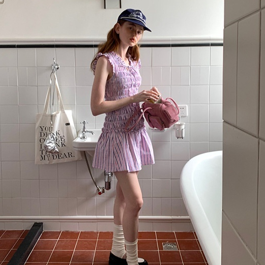 Casual And Sweet Pleated Women's Dress