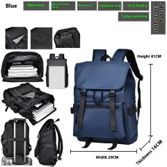 Waterproof Rucksack Backpack Large Capacity High Sense Men - Blue - View 1