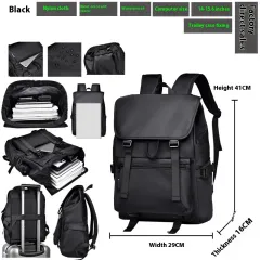 Waterproof Rucksack Backpack Large Capacity High Sense Men - Black - View 1