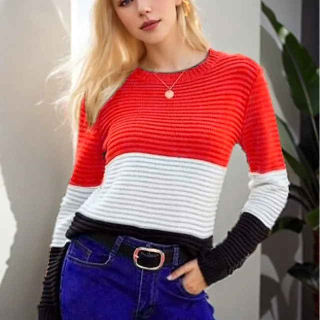 Women's Knitwear Top Elegance Retro Slim fit Figure Flattering Sweater Red - Shop at LoveMi