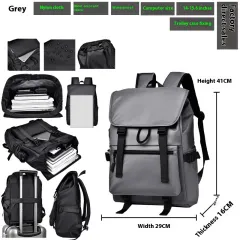 Waterproof Rucksack Backpack Large Capacity High Sense Men - Gray - View 1