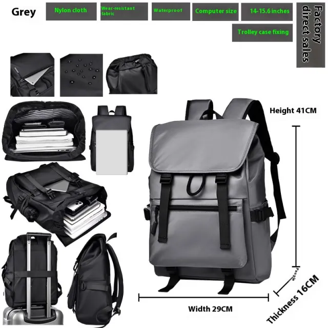 Waterproof Rucksack Backpack Large Capacity High Sense Men Gray - Shop at LoveMi