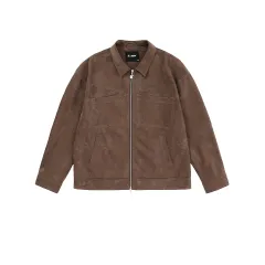 Pu Leather Coat Women's Pleated Tooling - Cocoa Brown - View 1